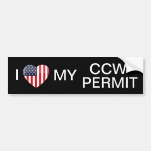 Pegatina Para Coche Amo mi permiso del CCW