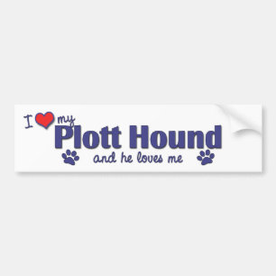 Pegatina Para Coche Amo mi perro de Plott (el perro masculino)