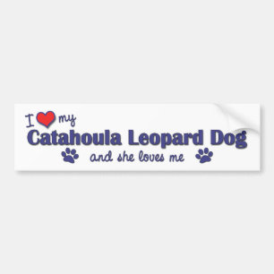 Pegatina Para Coche Amo mi perro del leopardo de Catahoula (el perro