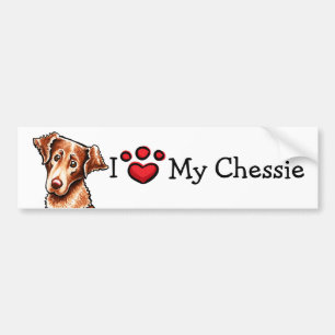 Pegatina Para Coche Amo mi perro perdiguero de bahía de Chesapeake de