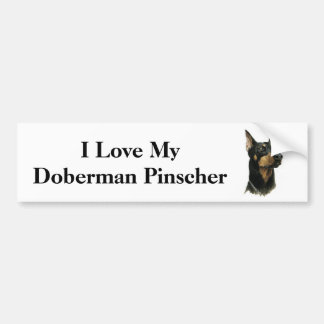 Pegatina Para Coche Amo mi Pinscher del Doberman
