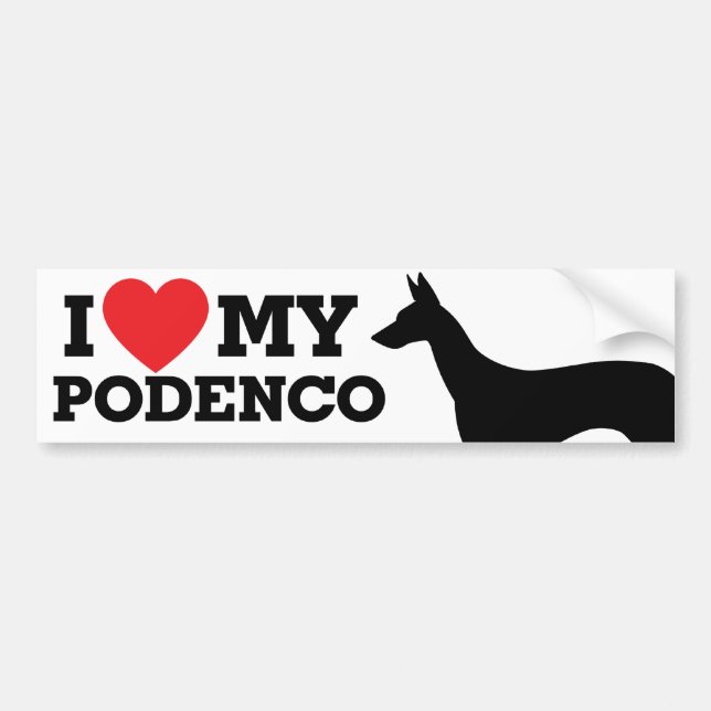 Pegatina Para Coche Amo mi Podenco (Frente)