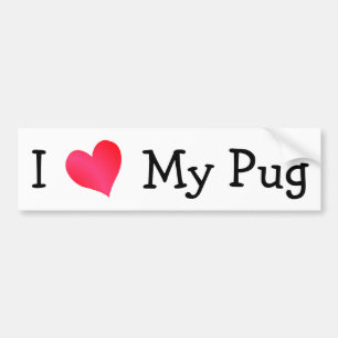 Pegatina Para Coche Amo Mi Pug