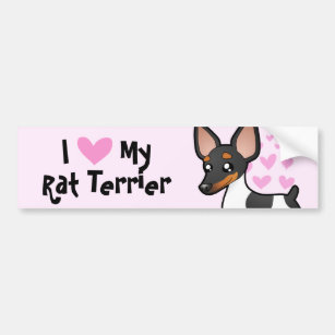 Pegatina Para Coche Amo mi rata Terrier/el fox terrier de juguete