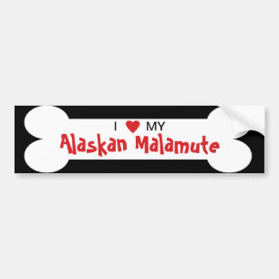 Pegatina Para Coche Amo mi raza del perro del Malamute de Alaska