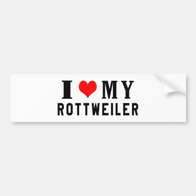 Pegatina Para Coche Amo mi Rottweiler (Frente)