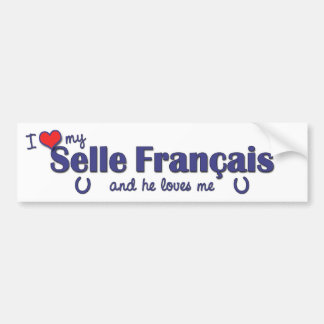 Pegatina Para Coche Amo mi Selle Francais (el caballo masculino)