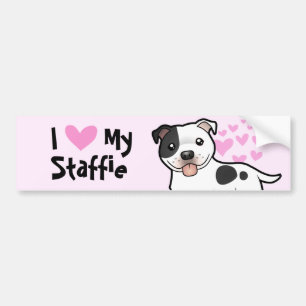 Pegatina Para Coche Amo mi Staffordshire bull terrier