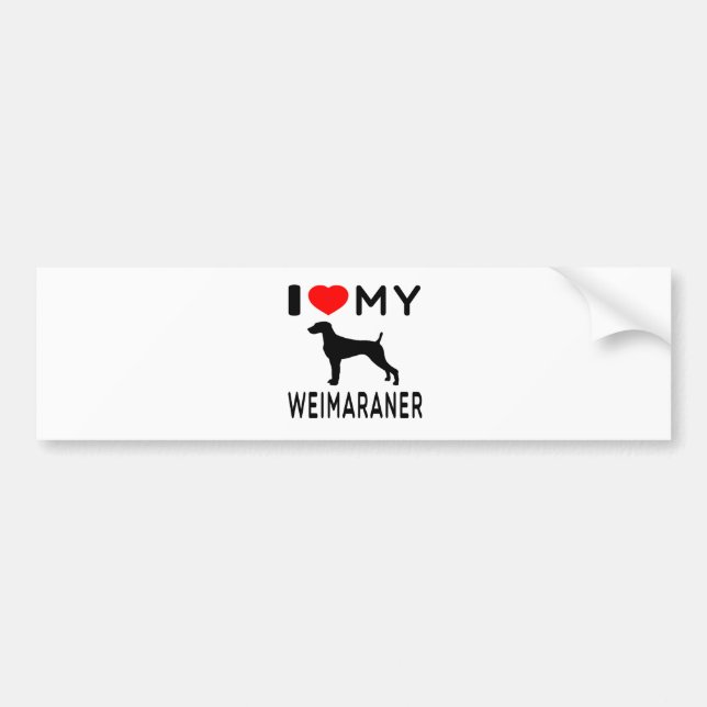Pegatina Para Coche Amo mi Weimaraner (Frente)