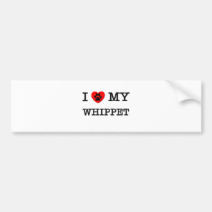 PEGATINA PARA COCHE AMO MI WHIPPET