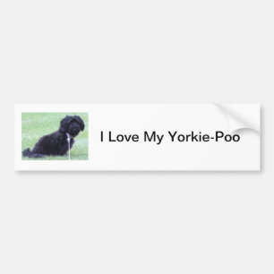 Pegatina Para Coche Amo mi Yorkie-Poo