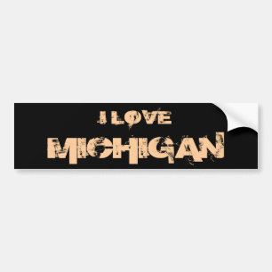 PEGATINA PARA COCHE AMO MICHIGAN BUMPERSTICKER