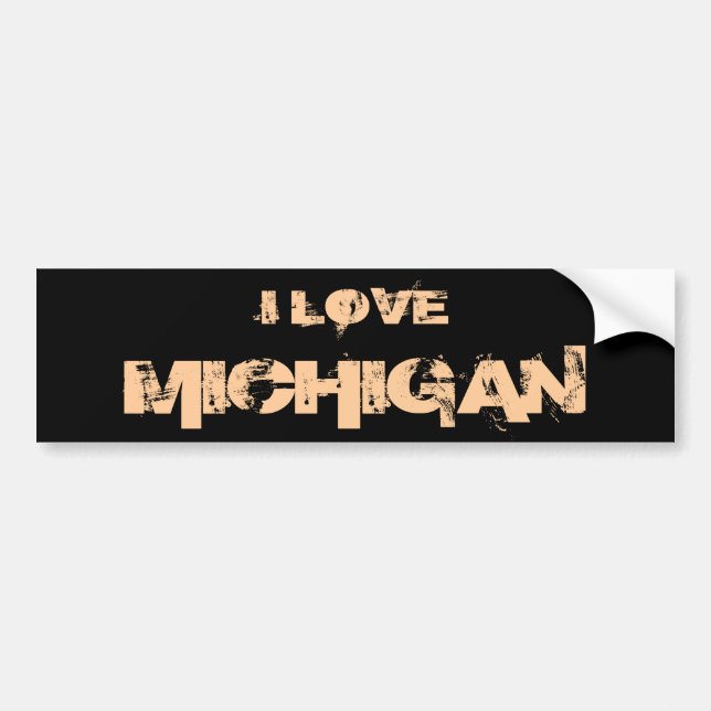 PEGATINA PARA COCHE AMO MICHIGAN BUMPERSTICKER (Frente)