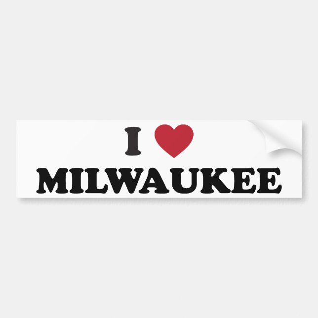 Pegatina Para Coche Amo Milwaukee Wisconsin (Frente)