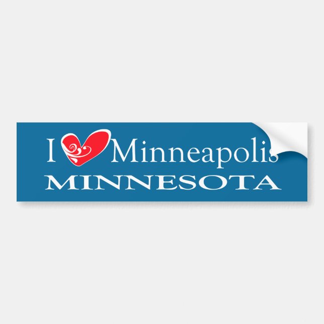 Pegatina Para Coche Amo Minneapolis Minnesota (Frente)