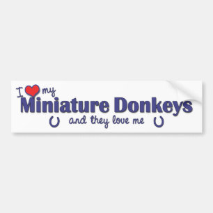 Pegatina Para Coche Amo mis burros miniatura (los burros múltiples)