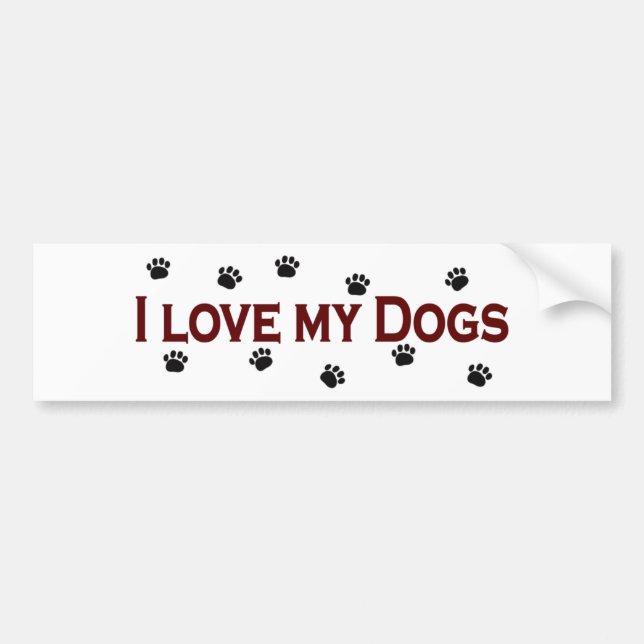 Pegatina Para Coche Amo mis perros (Frente)
