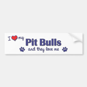 Pegatina Para Coche Amo mis pitbulls (los perros múltiples)