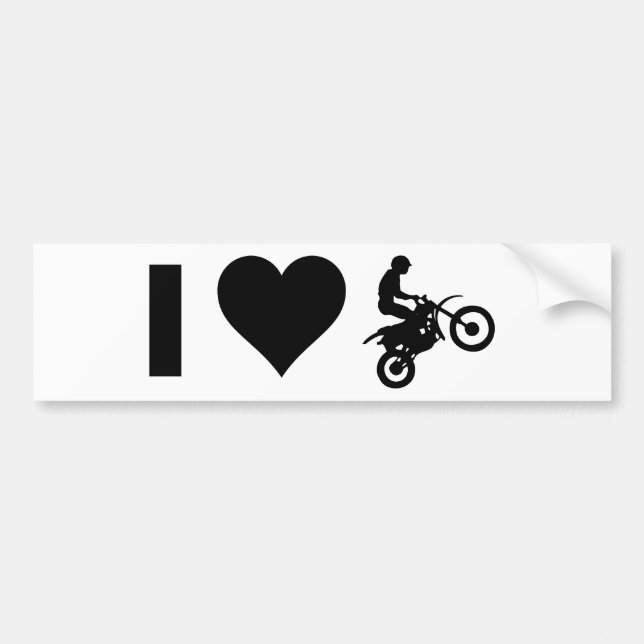 Pegatina Para Coche Amo motocrós (Frente)