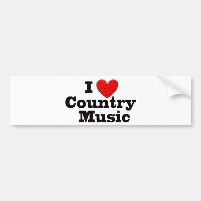 Pegatina Para Coche Amo música country (Frente)