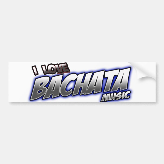 Pegatina Para Coche Amo música de BACHATA (Frente)