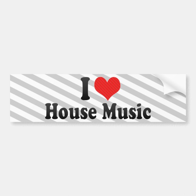 Pegatina Para Coche Amo música de la casa (Frente)