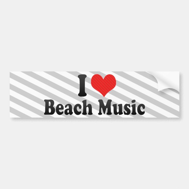 Pegatina Para Coche Amo música de la playa (Frente)