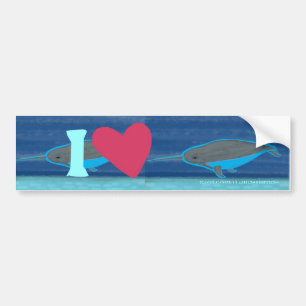Pegatina Para Coche Amo Narwhals
