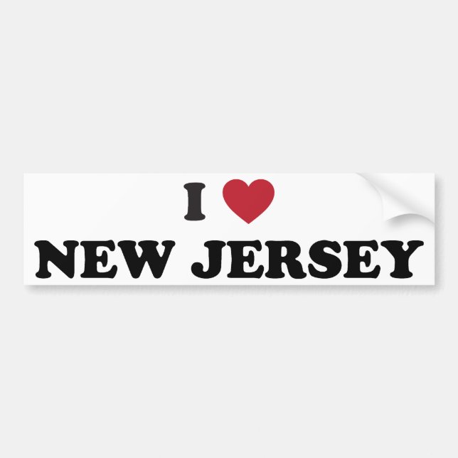 Pegatina Para Coche Amo New Jersey (Frente)