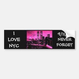 PEGATINA PARA COCHE AMO NYC, 9/11/01