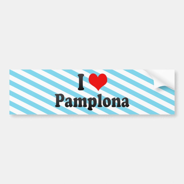 Pegatina Para Coche Amo Pamplona, España (Frente)