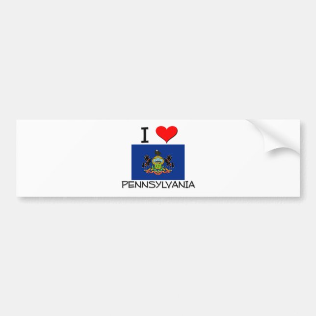 Pegatina Para Coche Amo Pennsylvania (Frente)