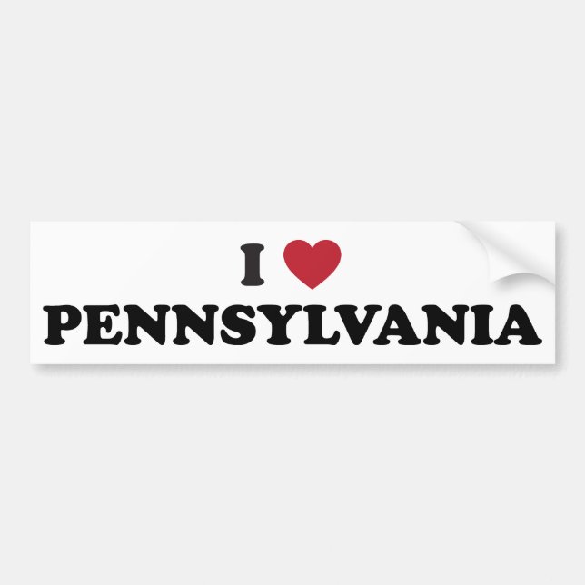 Pegatina Para Coche Amo Pennsylvania (Frente)