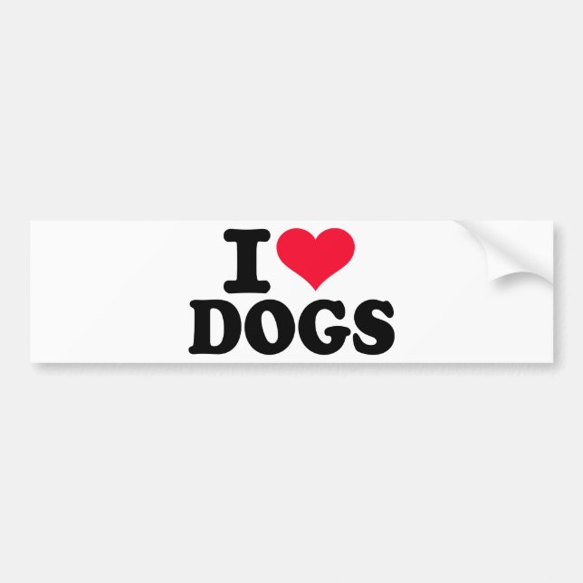 Pegatina Para Coche Amo perros (Frente)