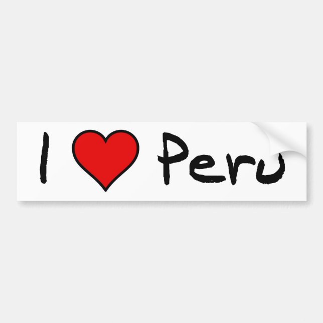 Pegatina Para Coche Amo Perú Bumpersticker (Frente)