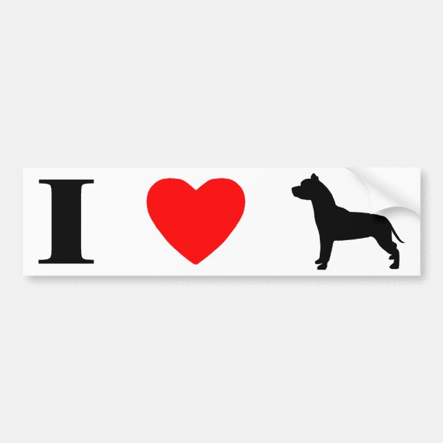 Pegatina Para Coche Amo pitbulls (Frente)