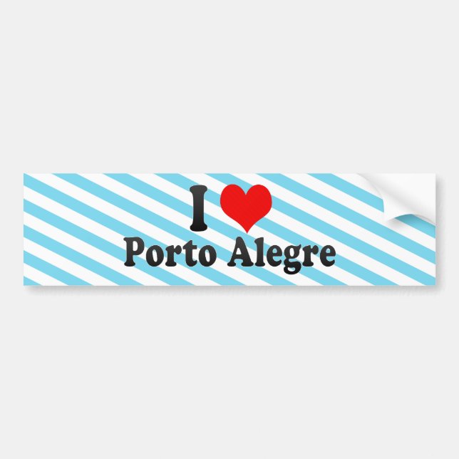 Pegatina Para Coche Amo Porto Alegre, el Brasil (Frente)