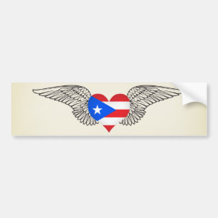 Pegatina Para Coche Amo Puerto Rico - alas