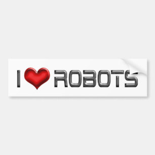 Pegatina Para Coche Amo Robots de Corazón - Amante de la Robótica