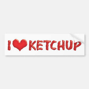 Pegatina Para Coche Amo Salsa de Tomate Corazón - Amante de la Catsup