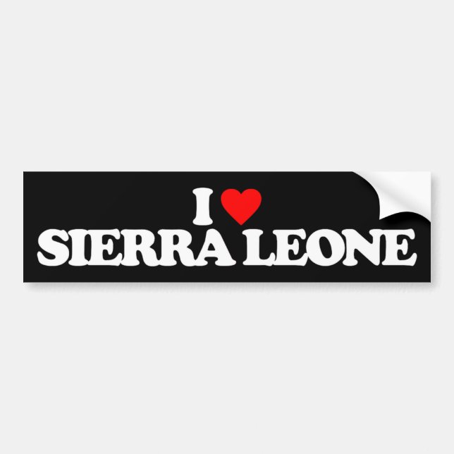 PEGATINA PARA COCHE AMO SIERRA LEONE (Frente)