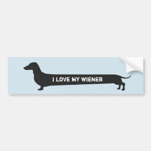 Pegatina Para Coche "Amo silueta hilarante del dachshund de mi