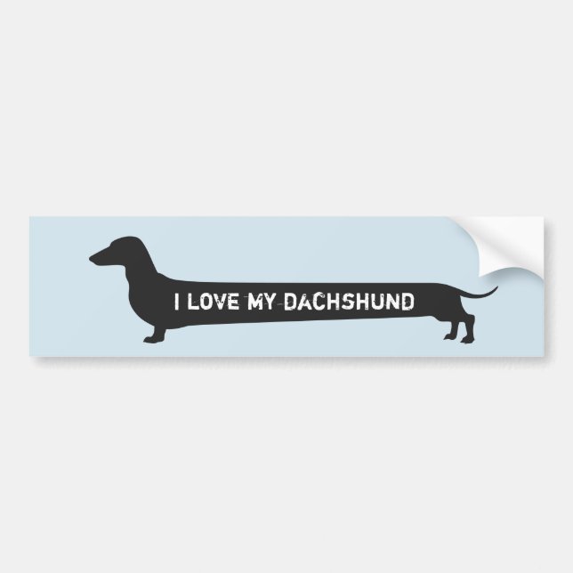 Pegatina Para Coche "Amo silueta linda del perro de mi dachshund" (Frente)