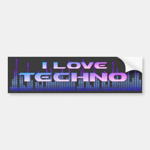 Pegatina Para Coche Amo Techno