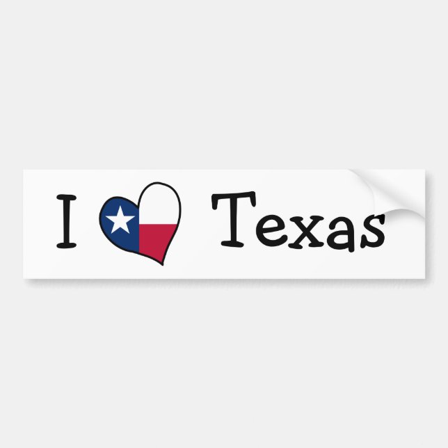 Pegatina Para Coche Amo Texas (Frente)