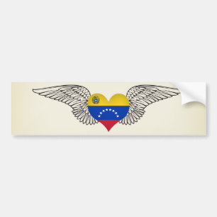 Pegatina Para Coche Amo Venezuela - alas