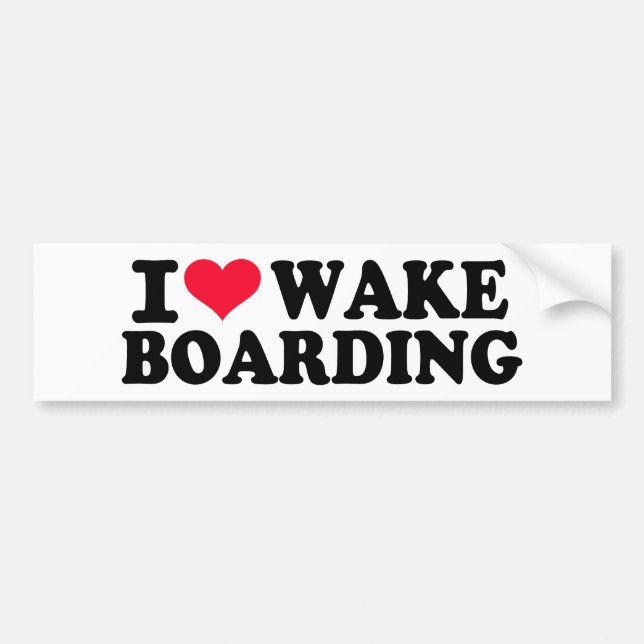 Pegatina Para Coche Amo Wakeboarding (Frente)