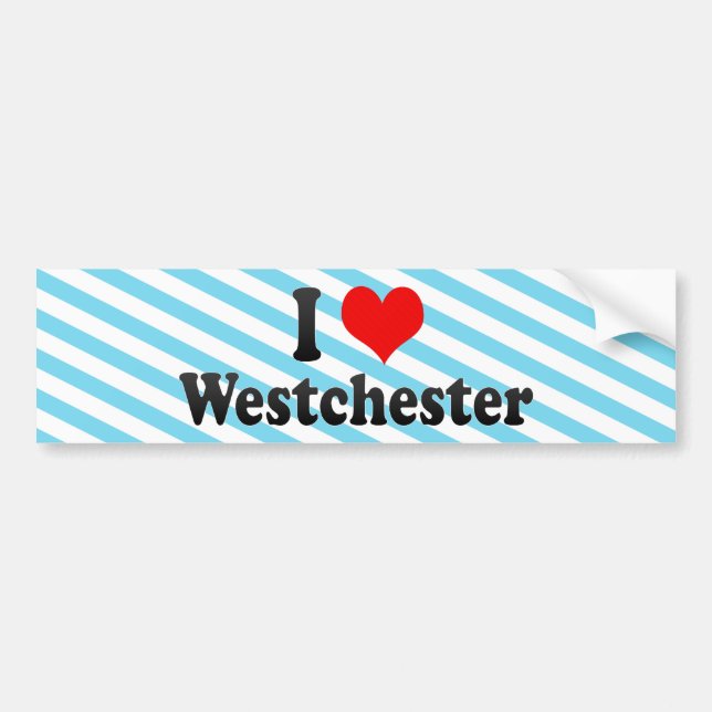 Pegatina Para Coche Amo Westchester, Estados Unidos (Frente)