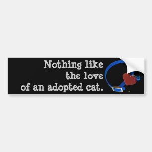 Pegatina Para Coche Amor al gato del corazón rojo del collar azul