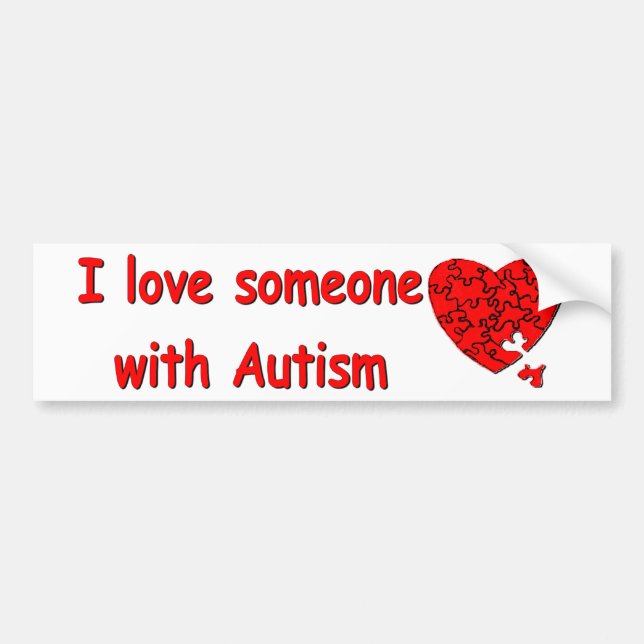 Pegatina Para Coche Amor alguien w/Autism (Frente)